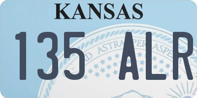 KS license plate 135ALR