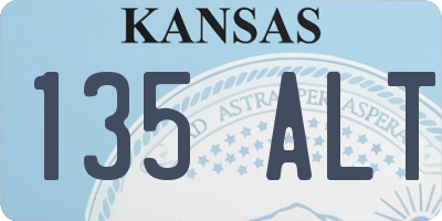 KS license plate 135ALT