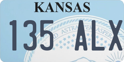 KS license plate 135ALX