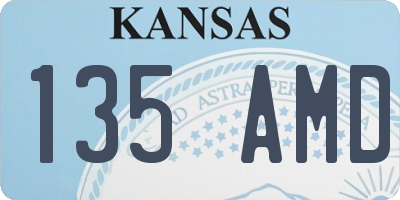 KS license plate 135AMD