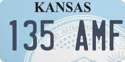 KS license plate 135AMF