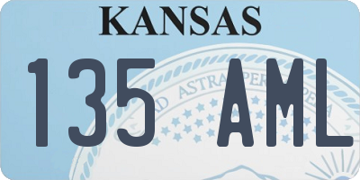 KS license plate 135AML