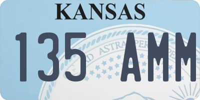 KS license plate 135AMM