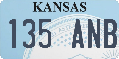 KS license plate 135ANB