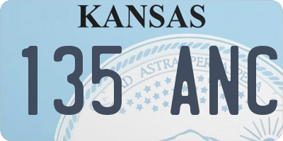 KS license plate 135ANC