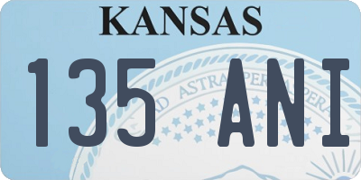 KS license plate 135ANI