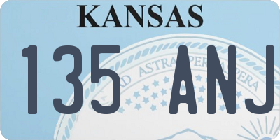 KS license plate 135ANJ