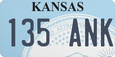 KS license plate 135ANK