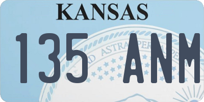 KS license plate 135ANM