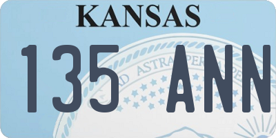 KS license plate 135ANN
