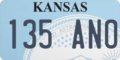 KS license plate 135ANO