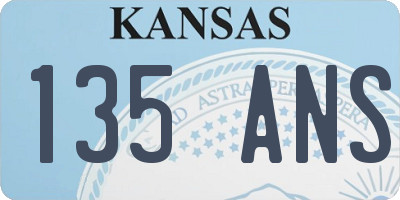 KS license plate 135ANS