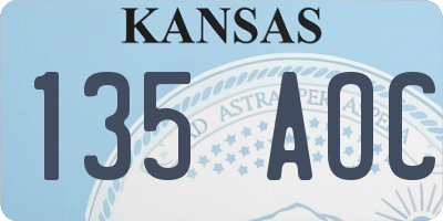 KS license plate 135AOC