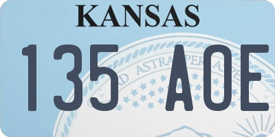KS license plate 135AOE