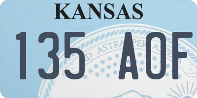 KS license plate 135AOF