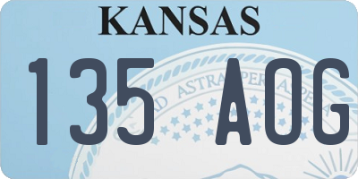 KS license plate 135AOG