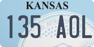 KS license plate 135AOL