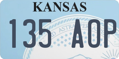 KS license plate 135AOP