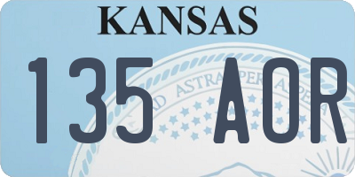 KS license plate 135AOR