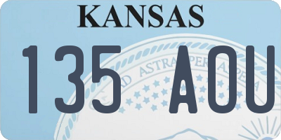 KS license plate 135AOU