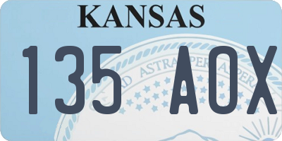 KS license plate 135AOX