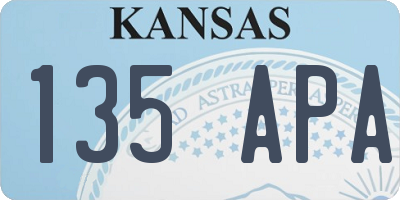KS license plate 135APA