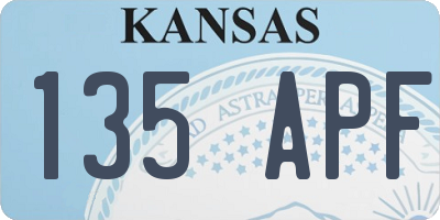 KS license plate 135APF