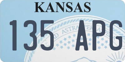KS license plate 135APG
