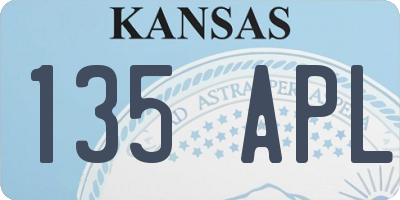 KS license plate 135APL