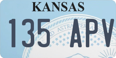 KS license plate 135APV