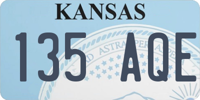 KS license plate 135AQE