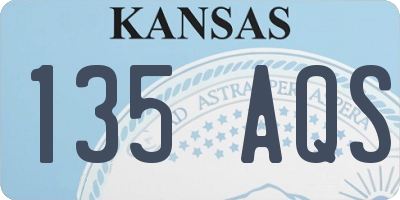 KS license plate 135AQS