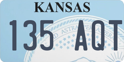 KS license plate 135AQT