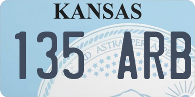 KS license plate 135ARB