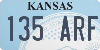 KS license plate 135ARF