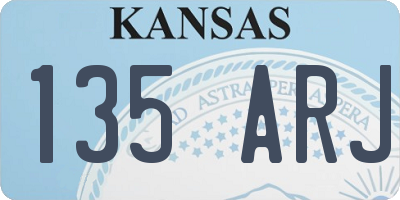 KS license plate 135ARJ