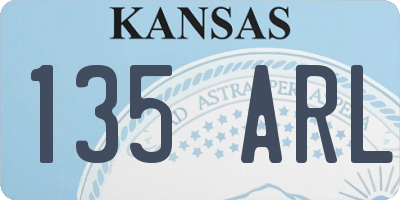 KS license plate 135ARL