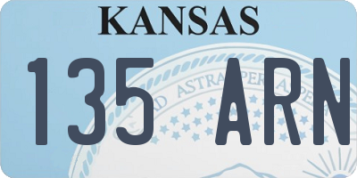 KS license plate 135ARN