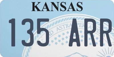 KS license plate 135ARR
