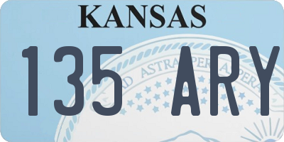 KS license plate 135ARY