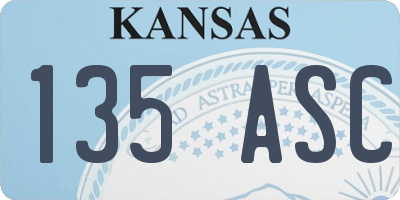 KS license plate 135ASC
