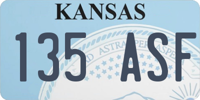 KS license plate 135ASF