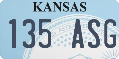KS license plate 135ASG