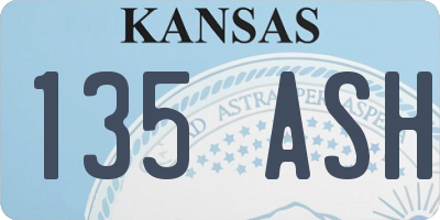 KS license plate 135ASH