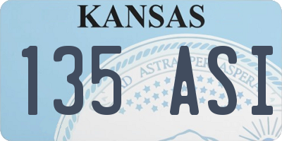 KS license plate 135ASI