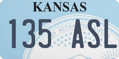 KS license plate 135ASL