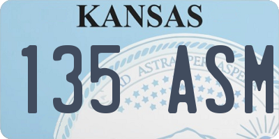 KS license plate 135ASM