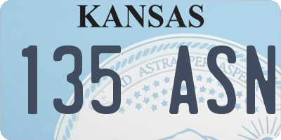 KS license plate 135ASN