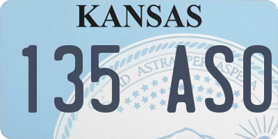 KS license plate 135ASO