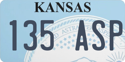 KS license plate 135ASP